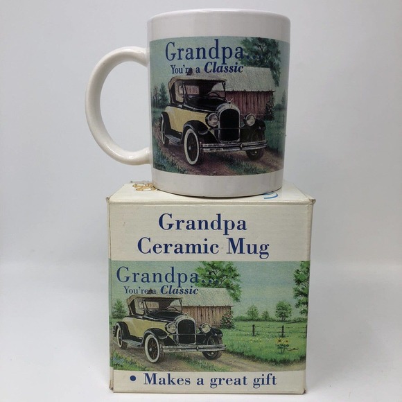 Grandpa You're A Classic Coffee Mug Gift Classic Car Design Vintage 1998 NOS - Picture 1 of 11